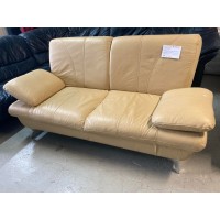 Mustársárga műbőr kanapé